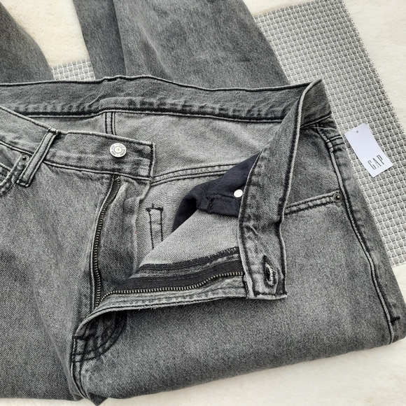 GAP Barrel Jean High Rise Gray Wash Plus 33 16 NEW Washed Black - Picture 10 of 14